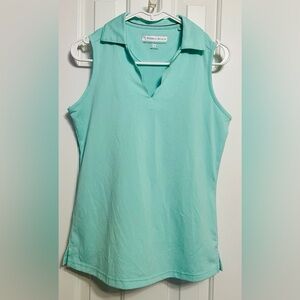 Pebble Beach Women’s  Light Green Sleeveless Tank Top Golf Tennis Shirt